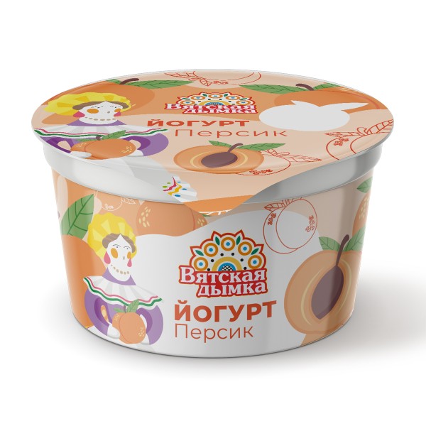 Йогурт 2,5% Вятская дымка 125г персик БЗМЖ