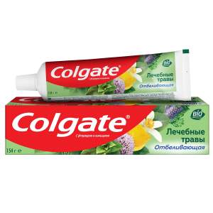 Зубная паста Colgate Лечебные травы отбеливающая с натуральными ингредиентами для здоровья зубов и десен и белоснежной улыбки 100 мл.