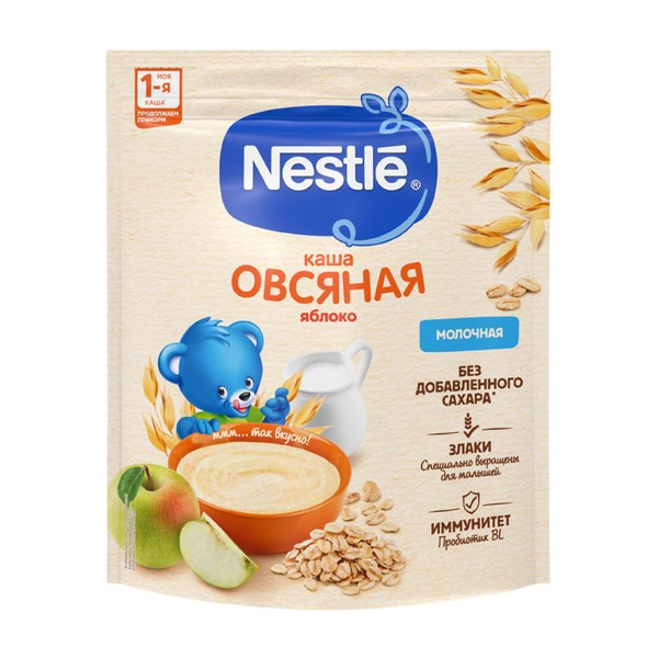Каша сухая молочная Nestle 200г овсяная с яблоком