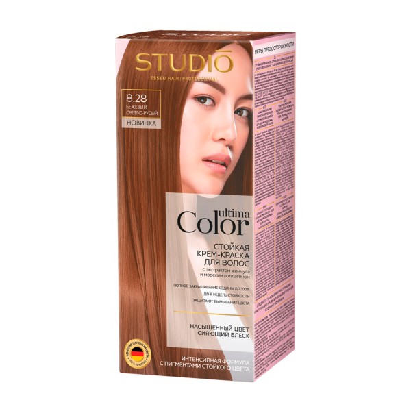Крем-краска для волос Studio Professional Ultima Color 8.28 бежевый светло-русый