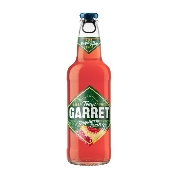 Напиток пивной Tony's Garret Hard Raspberry-Peach 4,6% 0,4л