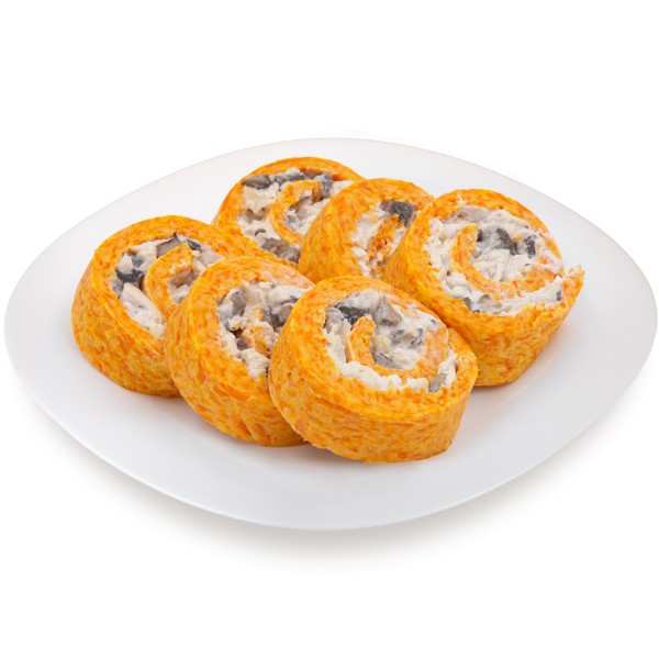 Рулет морковный с копченой курой производство Макси