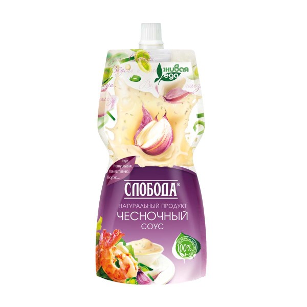 Соус майонезный Слобода чесночный 60% 200мл