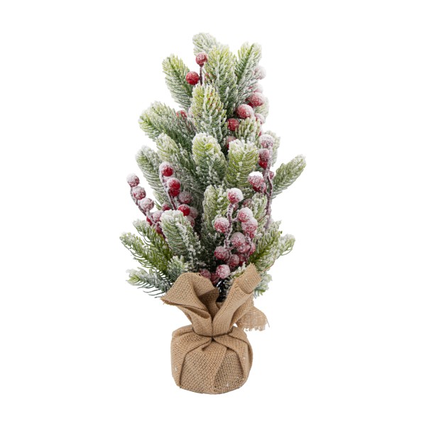 Композиция новогодняя заснеженная с ягодами 48см