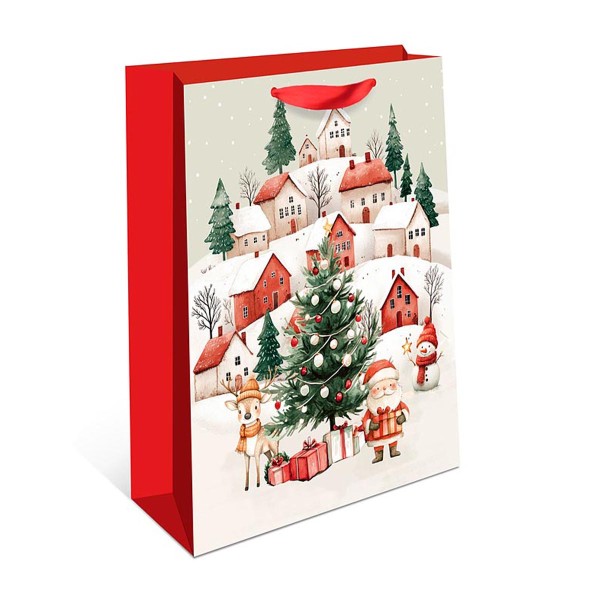 Сумка подарочная бумажная новогодняя шелк ленты 26х32см Арт&Дизайн