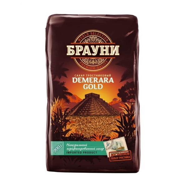 Сахар-песок Брауни Gold тростниковый 900г