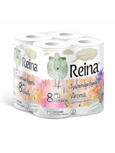Бумага туалетная Reina Aroma цветочная свежесть 2-слоя 8шт
