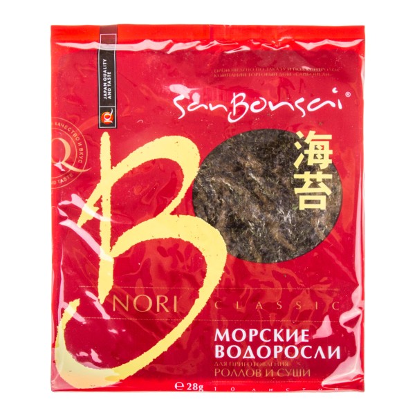 Водоросли морские Нори для приготовления роллов и суши SanBonsai 28г