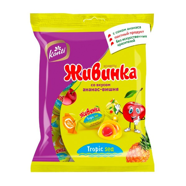 Конфеты Живинка Tropic Sea Konti ананас-вишня 250г