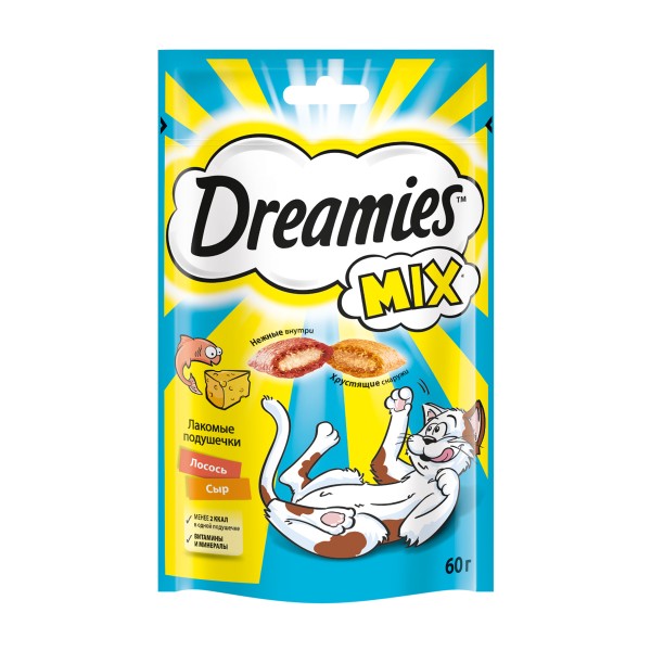 Лакомство Dreamies 60г с лососем и сыром