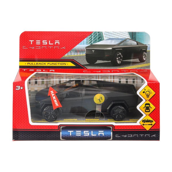 Машина Tesla Cybertruck металлическая инерционная свет-звук 13,7см