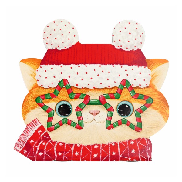 Блокнот 120х117мм 30л Феникс+ новогодний рыжий кот