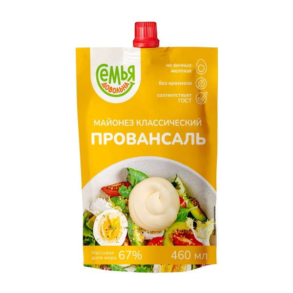 Майонез Провансаль классический 67% Семья довольна 420г