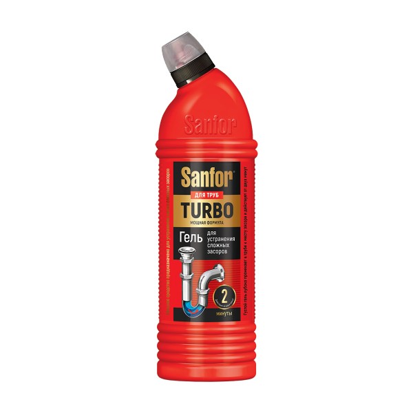 Средство для чистки труб Sanfor Turbo 750мл