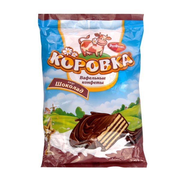 Конфеты вафельные Коровка РотФронт 250г вкус шоколад