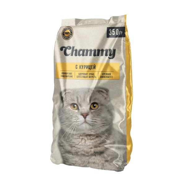 Корм для кошек Chammy сухой 350г с курицей