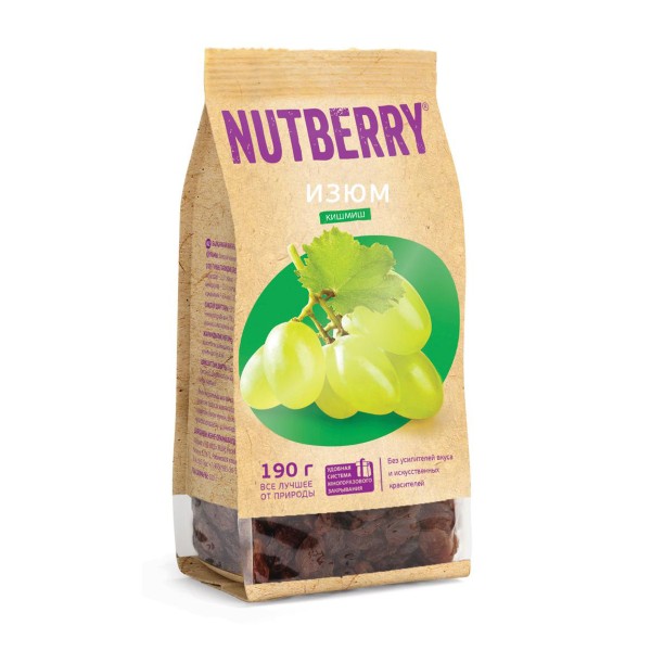 Фрукты сушеные Nutberry Изюм светлый 190г