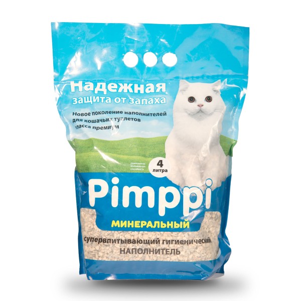 Наполнитель Pimppi минеральный для кошачьих туалетов 4л