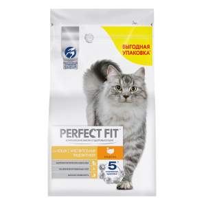 Корм Perfect Fit 2,5кг для кошек с чувствительным пищеварением с индейкой