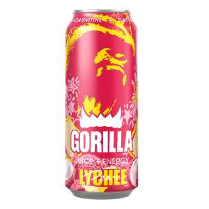 Энеретический напиток Gorilla личи-груша газированный 450мл