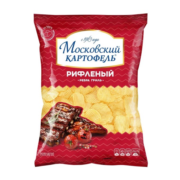 Чипсы рифленые Московский картофель 120г ребра гриль