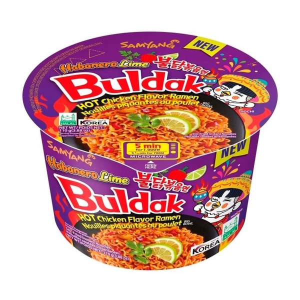 Лапша Buldak острая со вкусом перца хабанеро и лайма Samyang 110г