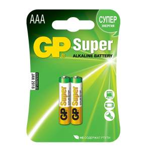 Батарейка GP LR03 Super Alkaline 24A-BC2 AAA 2ШТ