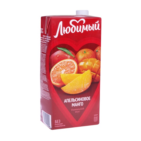 Напиток сокосодержащий Любимый 1,93л апельсиновое манго