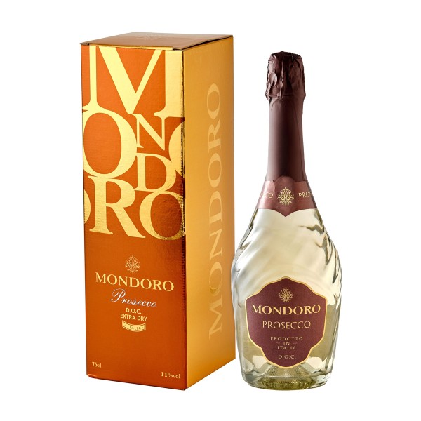 Вино игристое белое сухое Mondoro Prosecco 11% 0,75л (подарочная упаковка)