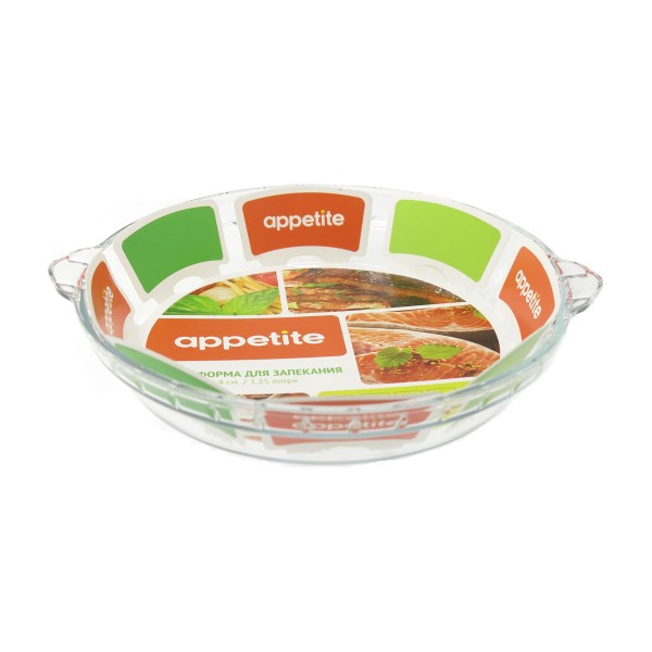 Форма для запекания круглая стекло 22х4см Appetite