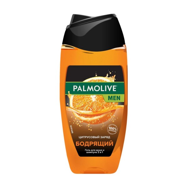 Гель для душа мужской Palmolive MEN Бодрящий Цитрусовый Заряд 2 в 1 для тела и волос 250 мл