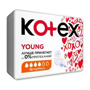 Прокладки гигиенические Kotex Young нормал 10шт