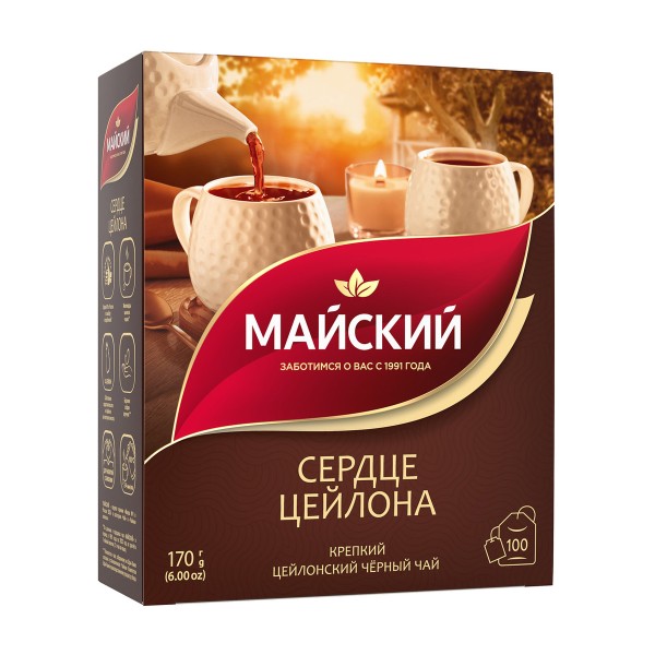 Чай черный Майский Сердце цейлона 100пак