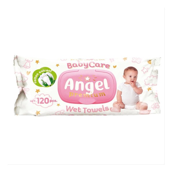 Салфетки Angel влажные детские розовые 120шт