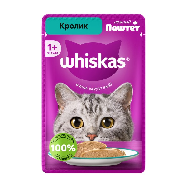 Корм для кошек Whiskas 75г паштет кролик