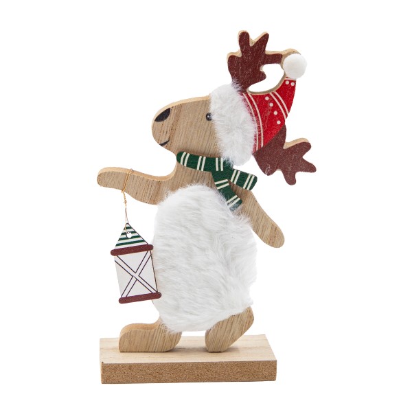 Сувенир новогодний Олень с фонарем 14см