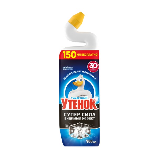 Средство для унитазов чистящее Туалетный утенок 900мл видимый эффект