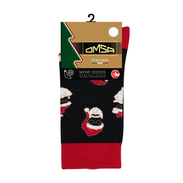 Носки мужские Style Дед Мороз Omsa nero 39-41