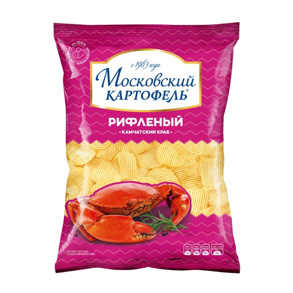Чипсы Московский картофель рифленые со вкусом камчатского краба 120г