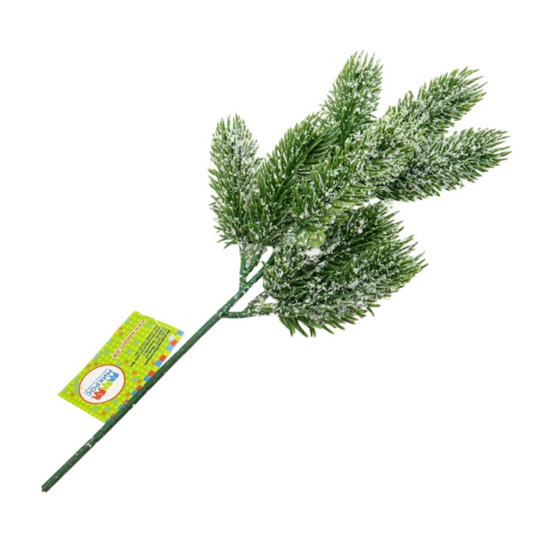 Ветка хвойная со снегом 30см Микрос