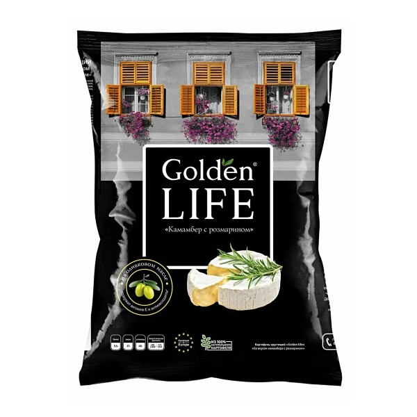 Чипсы Golden Life Камамбер с розмарином Московский картофель 90г