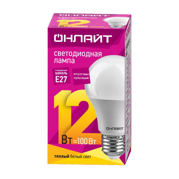Лампа светодиодная Онлайт 71 682 OLL-A60-12-230-2.7K-E27