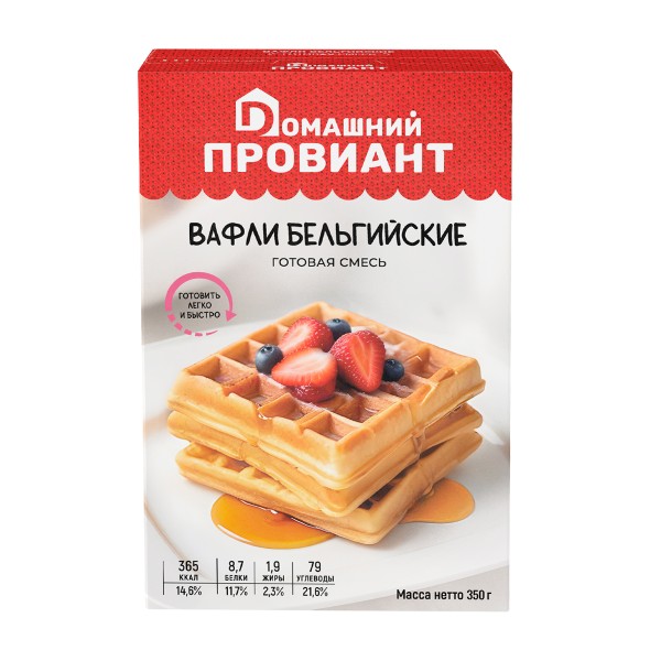 Смесь для выпечки Вафли бельгийские Домашний Провиант 350г