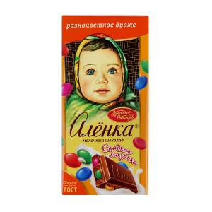 Шоколад молочный Аленка Сладкая мозаика Красный октябрь 90г с разноцветным драже