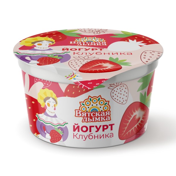 Йогурт 2,5% Вятская дымка 125г клубника БЗМЖ