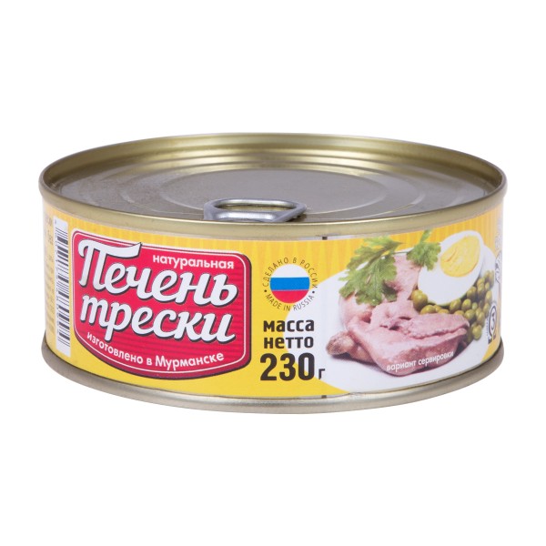 Печень трески натуральная Вкусные консервы 230г