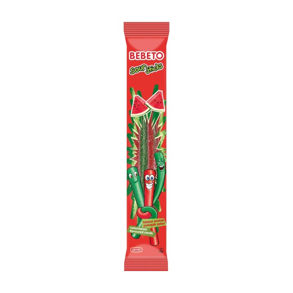 Жевательный мармелад Bebeto 30г sour sticks со вкусом арбуза