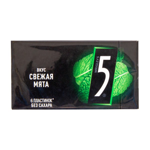 Жевательная резинка Wrigley's 5 Ригли 6шт 16г свежая мята