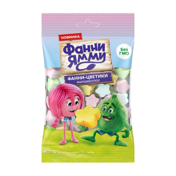 Маршмеллоу Фанни Ямми 50г клубника, персик, яблоко, черника