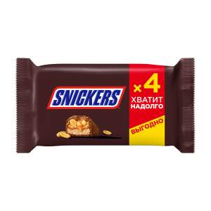Шоколадный батончик Snickers мультиупаковка 160г